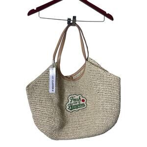 New Stoney Clover Lane Raffia Woven Scoop Tote Fresh From Hamptons CS patchs